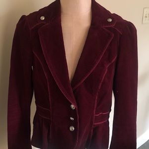 Burgundy White House Black Market Corduroy Blazer, Sz 8